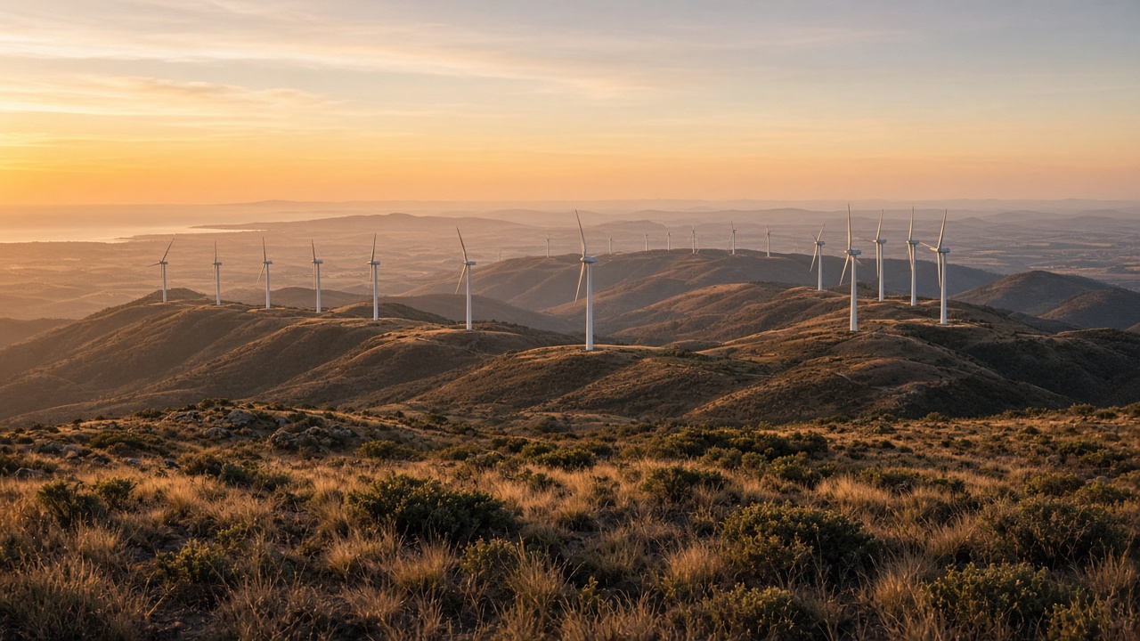 Panoramic view of the Hornsdale wind farm